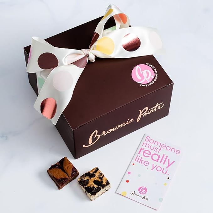 Brownie Points Baby Brownies, 36-Individually Wrapped, Fine and Fresh Ingredients, Gift Box and Gifts Baskets for all Occasions, Fudge Chocolate Brownies, Baked from Scratch, Gourmet Sweet Desserts