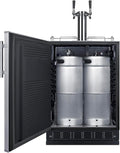 Summit Appliance 24" Wide Beer Kegerator/Refrigerator Combo, Black Interior, Caster Wheels, Residential/Commercial Use (LHD, Beer)
