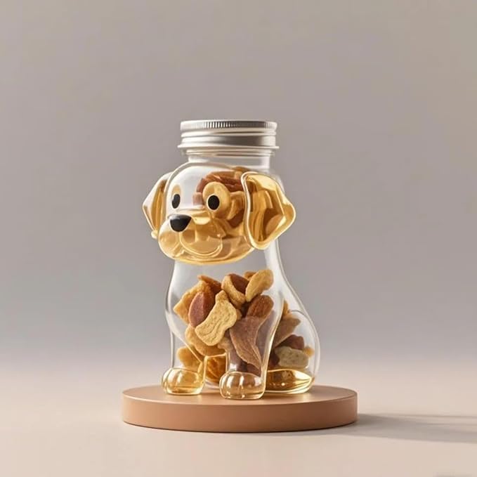 French Bulldog Snack Jar – 2025 New Cute Airtight Storage Container, Multi-purpose Jar for Dog Snacks, Cookies, Candy, Coffee Pods, Kitchen Organization, Pet Lovers Gift(Golden retriever)