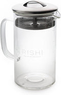 Rishi Tea Simple Brew Teapot - For 20oz Loose Tea Preparation, Built-in Strainer, Everyday Teaware, Easy to Clean, Borosilicate Glass, Enjoy Hot or Iced - 600ml