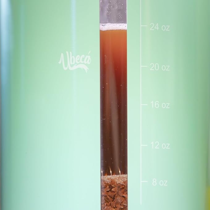 French Press Coffee Maker - 34 oz large Coffee Press with Bamboo Wood Handle, mint green, Heat Resistant Thick Borosilicate Glass carafe, 2 Layer Filter, Stainless Steel Long-lasting easy to use