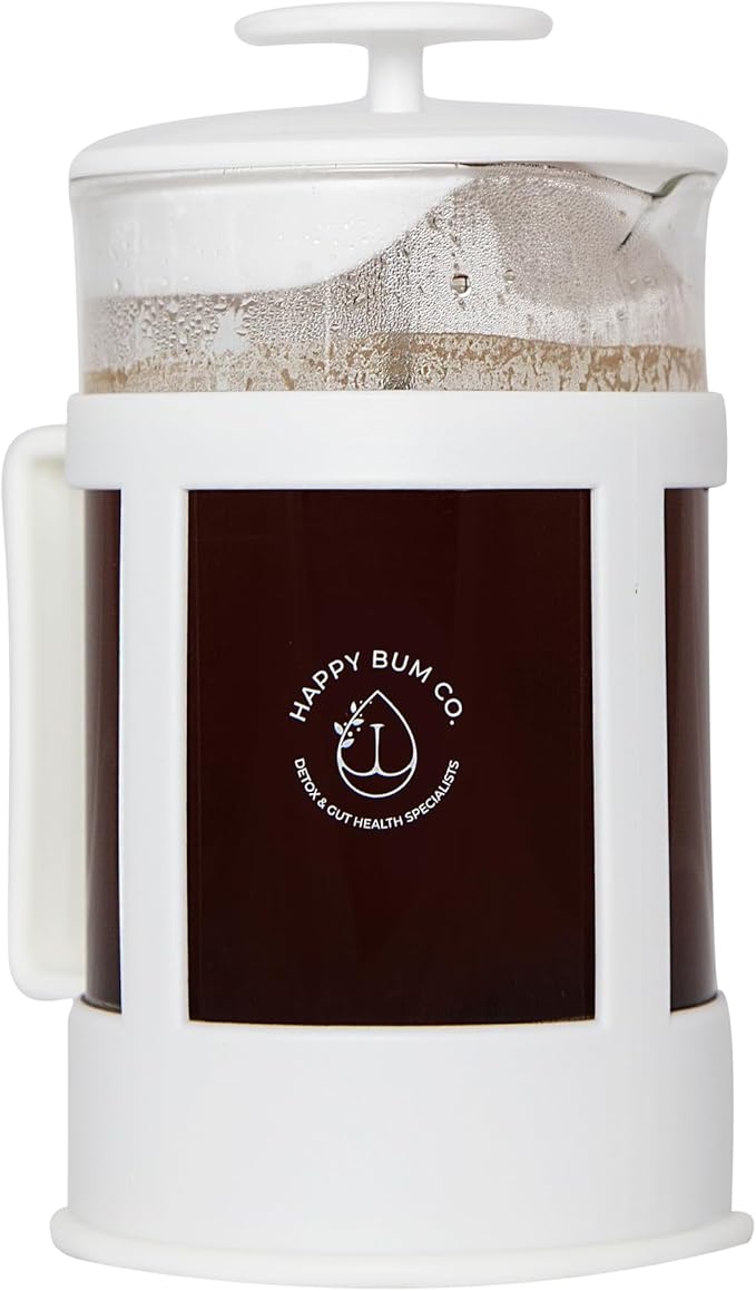 Happy Bum Coffee Plunger | 1 Liter(33.8oz) Glass French Press Stainless Steel Strainer | Easy to Use & Clean French Coffee Press Glass for Brewing and Storing Coffee Blend