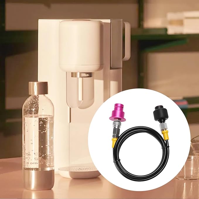 MEASUREMAN CO2 Adapter Kit with CGA320 Connector & 60-Inch Hose, Quick Connect Refill Adapter for Soda Makers/Soda Machines