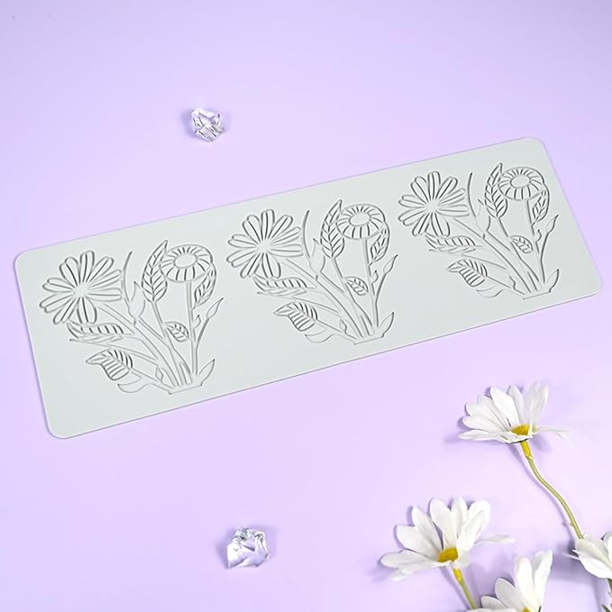 TUKE Flower Silicone Cake Lace Mold Cake Decorating Tool Border Decoration Lace Mold Kitchen Baking Tool (K_ Flower)