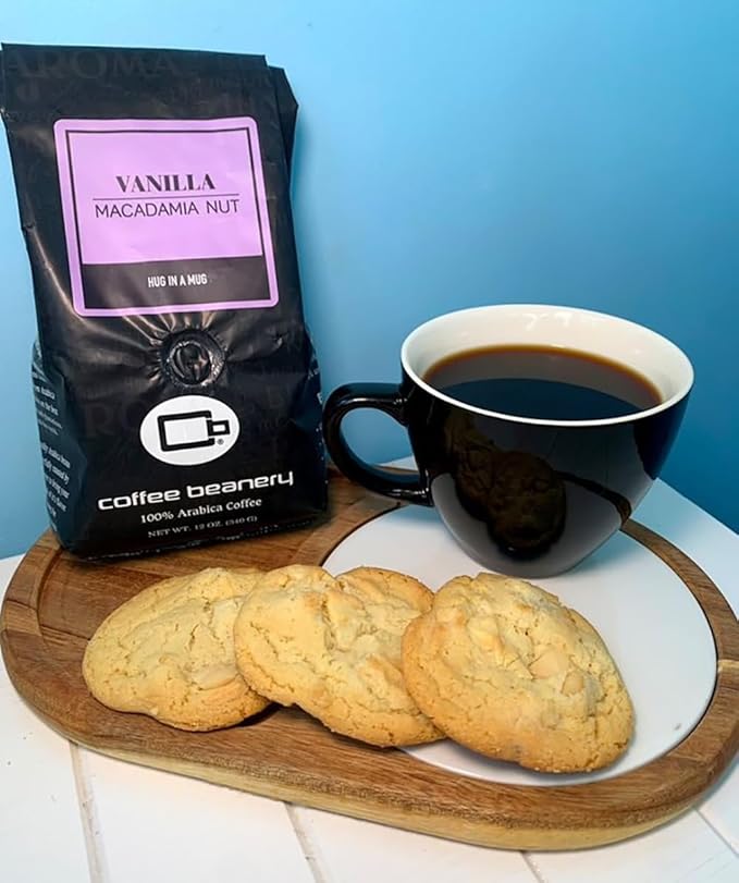 Half Caff Vanilla Macadamia Nut Flavored Coffee | 12oz Ground | 100% Specialty Arabica