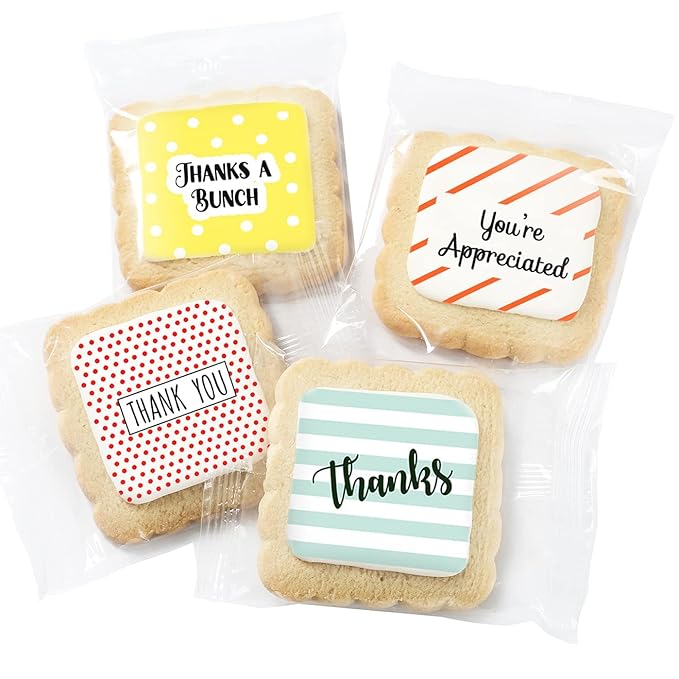 Thank You Gift Basket Decorated Cookies Employee appreciation for Men Women Nurses Employees Teacher Corporate Gifts | Individually Wrapped | 12 Pack | Appreciation Box