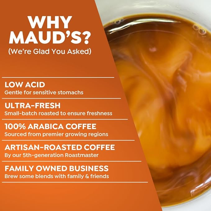 Maud's Decaf Pumpkin Spice Flavored Coffee Pods, 18 ct, Medium Roast Flavored Coffee in Recyclable Single Serve Pods – 100% Arabica Beans, Compatible with Keurig K Cups Maker
