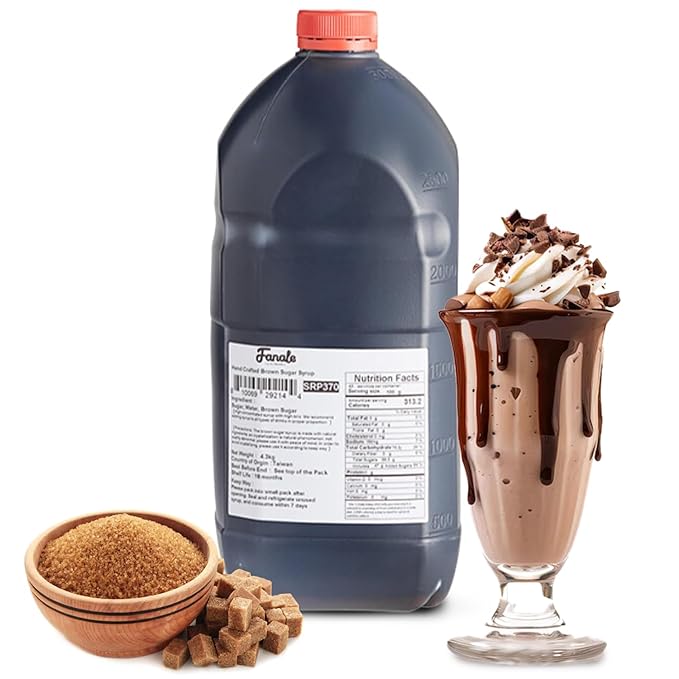 Fanale Premium Flavoring Concentrated Syrup for Bubble Tea 9.5 lb | Hand Crafted Brown Sugar Syrup | for Boba Tea, Smoothies, Slushes, Desserts | 9.5lb | SRP370
