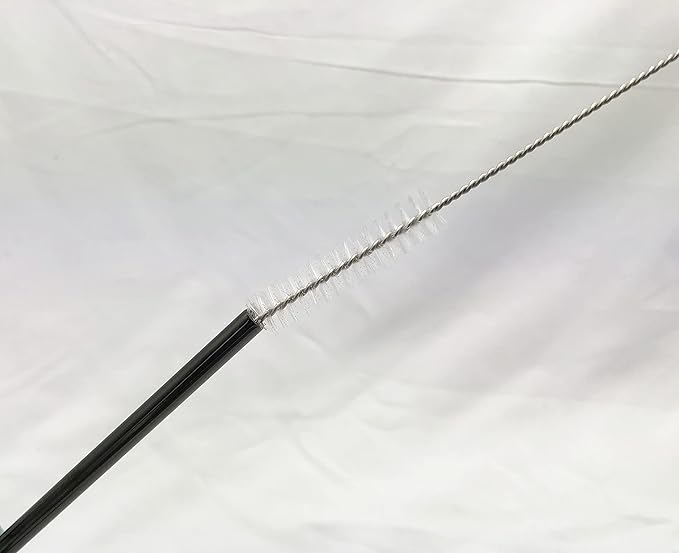 10 Pcs Stainless Steel Straws, Reusable Drinking Straws, Straight Metal Straw Sets with 2 Pcs Cleaning Brushes (8.5 Inch, Black)