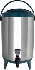 Stainless Steel Insulated Beverage Dispenser – Insulated Thermal Hot and Cold Coffee Carafe – 8 Liter Drink Dispenser with Spigot for Hot Water, Tea & Coffee, Cold Milk, Juice & More TEAL