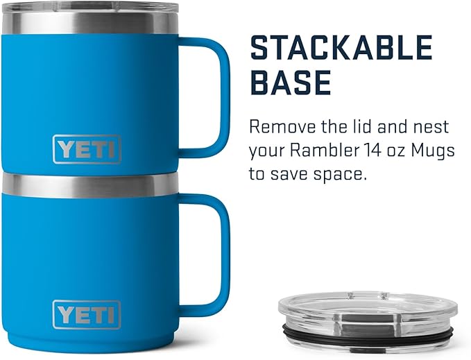 YETI Rambler 14 oz Stackable Mug, Vacuum Insulated, Stainless Steel with MagSlider Lid