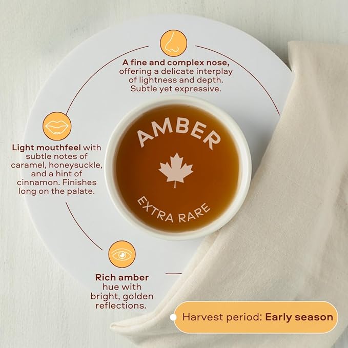Escuminac Canadian Maple Syrup 500ml | Extra Rare Amber Grade A | Smooth & Rich Taste | Organic Gourmet Gift, Souvenir, Holiday & Birthday Treat, Thanksgiving Essentials