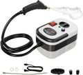 TOTTE Handheld Pressurized Steam Cleaner, 2500W Pressure Portable Cleaner with 3 Brush, 6-gears adjustable for Home Use, Floor, Kitchen,Bathroom, Car (White)
