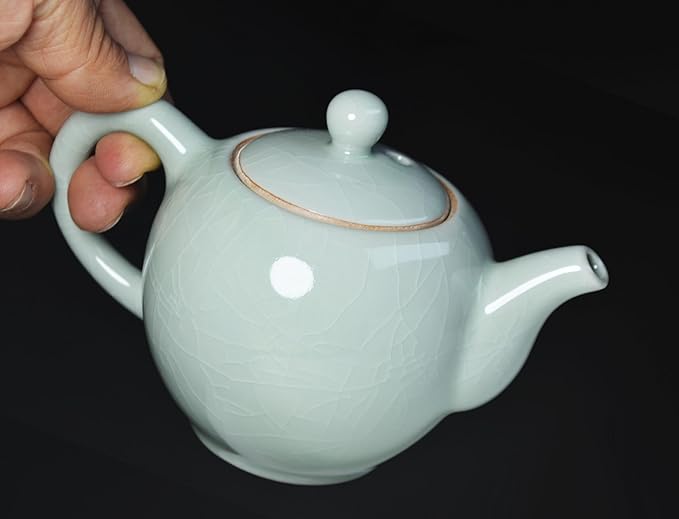 Small Ceramic Teapot, 9oz Tea Pot Chinese Tradition Kiln-changed Glaze Ice Cracked Porcelain Pot kettle