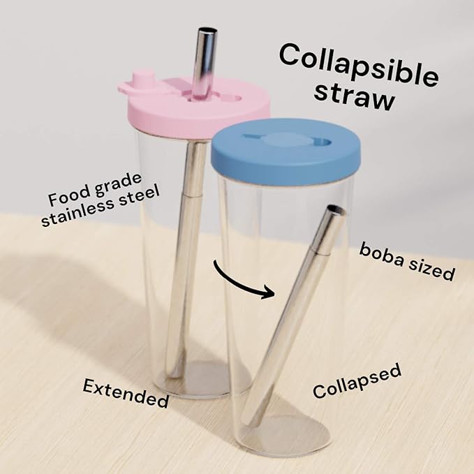 Dodoko Reusable 24 oz Boba Cup and Straw - White