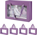 5 Purple Gift Boxes with Windows, Clear Magnetic Gift Boxes for Presents, Bridesmaid Proposal Boxes (11x8x3.2 Inches)