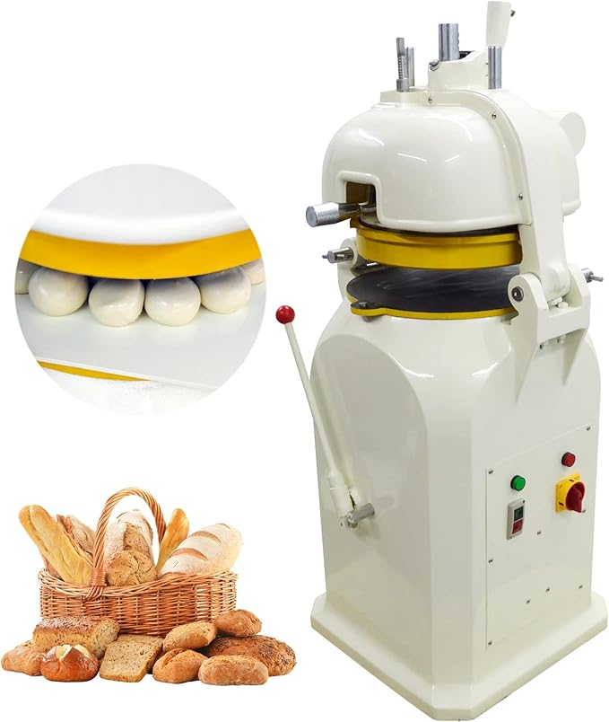 TECHTONGDA Dough Divider Rounder Dough Ball Machine 26pcs 1.8og-5.3oz Electric Dough Cutting and Rounding Machine for Hamburger Bread Pizza Bakery