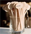 Generic 100-500 PCS Personalized Wooden Drink Stirrers, Custom Disposable Coffee Stir Sticks with Round Ends, Favor Decor for Wedding/Party/Business/Gift, Coffee Stirrer or Cupcake Picks