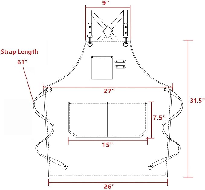 AFUN Chef Aprons for Women Men with Large Pockets, Cotton Canvas Cross Back Water Repellent Work Apron, Size M to XXL (Black)