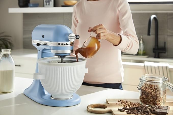 KitchenAid Ice Cream Maker Attachment Stand Mixer, 2 Quart, White