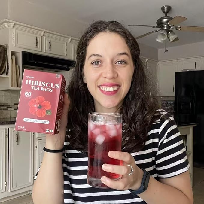 Lynginya Hibiscus Tea Bags, 60 Tea Bags (Pack of 2) - Premium Hibiscus Flower - Natural Herbal Tea - Sweet & Tart - No Sugar & No Caffeine - Total 120 Bags