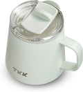 TKK 12 oz Insulated Coffee Mug with Handle Ceramic Coating Detachable Slider Lid Stainless Steel Tumbler Double Wall Vacuum Travel Cup