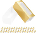 30 Macaron Boxes for 4 or 5 Macarons Gold Macaron Gift Boxes, Candy Boxes, Macarons Box with Clear Window (Interior Measurement 4.8" x 1.9" x 1.9" without Macaron inside)