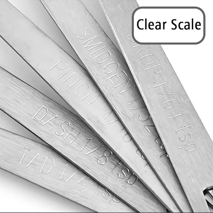 3PCS 1/8 Teaspoon(1/8tsp, 0.625 ml, Dash) Single Tiny Measuring Spoon, Small Individual Stainless Steel Measure Spoons Only