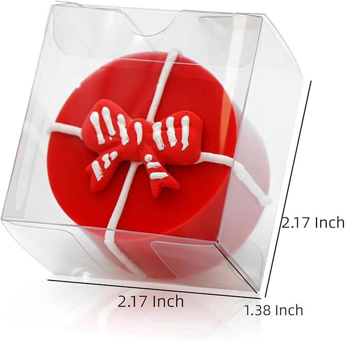 50pcs Clear Macaron Boxes Chocolate Covered Ore Cookie Boxes 2.17" x 2.17" x 1.38" Clear Favor Box Treat Pastry Box for Christmas Birthday Wedding