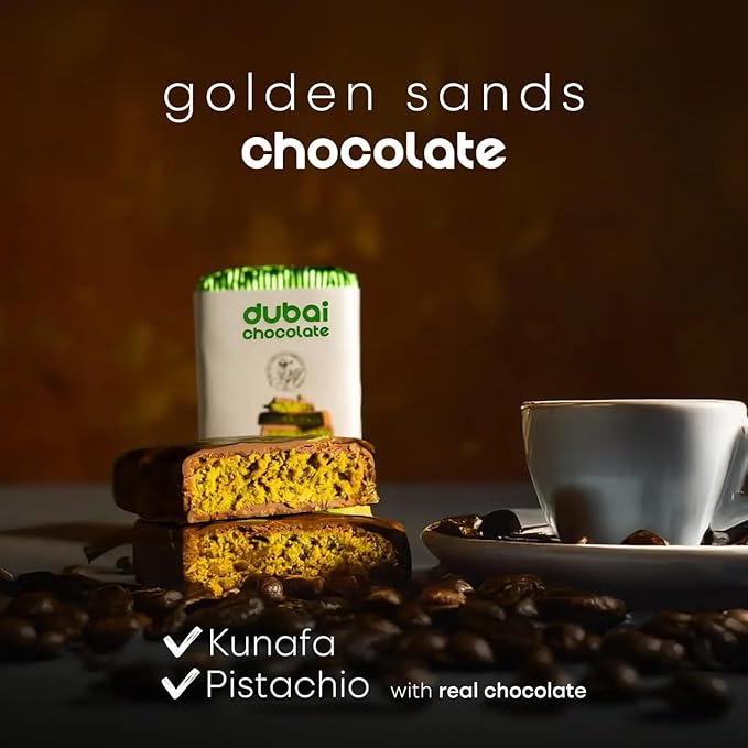 CARIANS Dubai Chocolate Bar with Pistachio, 2 Pack Luxury Chocolate with Crispy Kunafa, Great for Gift Giving, Anniversary, Thanksgiving, Christmas, 6.35 oz