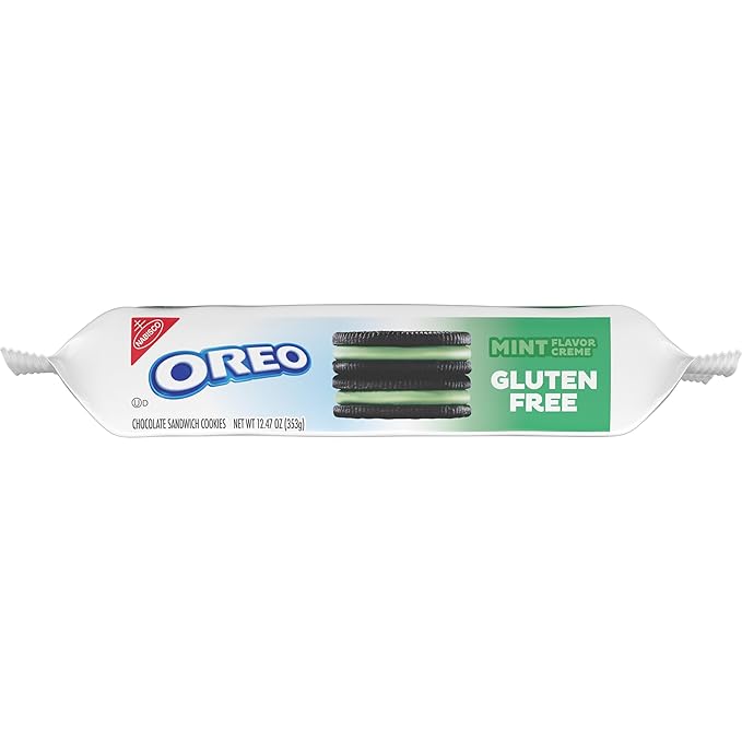 OREO Gluten Free Mint Creme Chocolate Sandwich Cookies, Gluten Free Cookies, 12 - 12.47 oz Packs