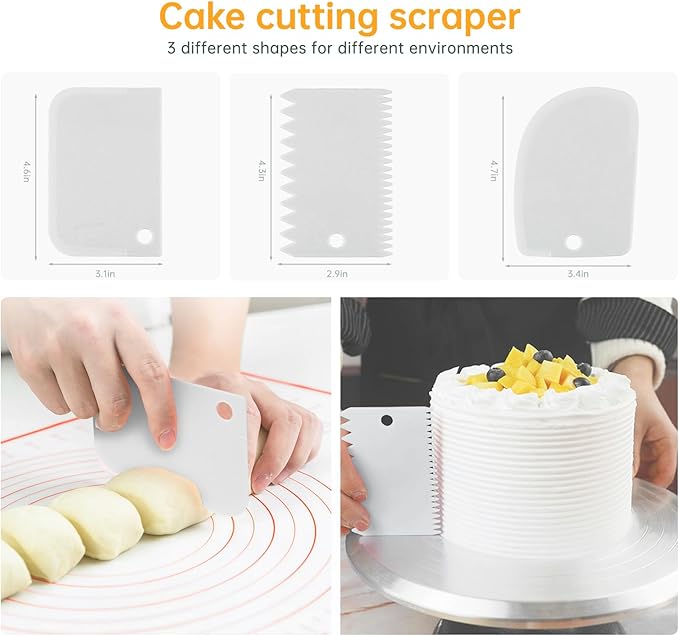 12 Inch Cake Turntable Decorating Stand with Aluminum,Cake Turntable Decorating Kit, Rotating Cake Stand for Cake,Cake Spinner Stand Set Pastries Cake Decorations Cake Turner Table Decorating Tools