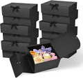 WLUSEAXI 12Pack Gift Boxes, 10x10x4 Inches Bridesmaid Proposal Box, Black Boxes For Gifts, Paper Gift Box With Ribbon For Presents, Wedding, Bridal Shower, Baby Shower，Birthday Party，Graduation