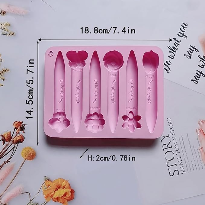 Crayon Mold, 2 Pack Crayon Recycling Molds, 3D Crayon Silicone Mold Tipped Crayon Mold Oven Safe Candy Chocolate Making Molds for Kids Reusable Triangular Flower Crayon Molds for DIY Crayons.