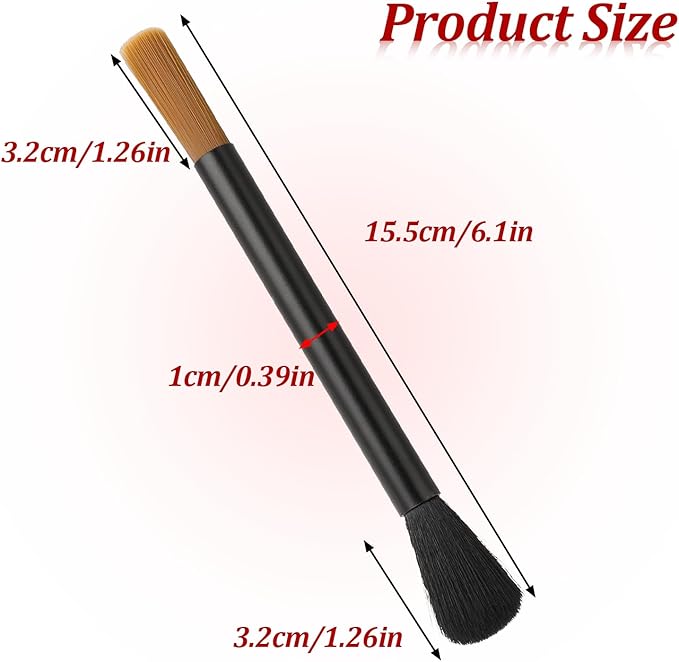 Dual Heade Coffee Grinder Brush, Espresso Machine Cleaning Brush Coffee Pot Brush Professional Coffee Grinder Brush Coffee Bar Brush Nylon Barista Brush Tools for Coffee Machine Toaster Cleaning