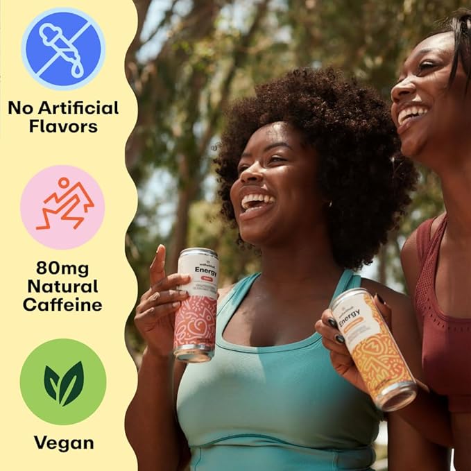 WellWithAll Energy Drink - Natural Caffeine from Tea - Healthy Energy Drink - Lightly Sparkling - Blend of Fruit and Veggie Juices - 12 Oz (Pack of 12) (12 Fl Oz (Pack of 12), Fruit Punch, Tropical Mango, Peach, and Strawberry Lemonade Variety Pack)