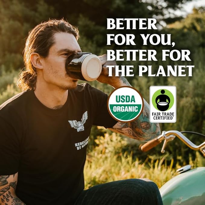 Death Wish Coffee Whole Bean Dark Roast - USA Organic Coffee Beans - Fair Trade Arabica & Robusta Coffee Beans - Dark Roast Coffee Beans (80 oz.)