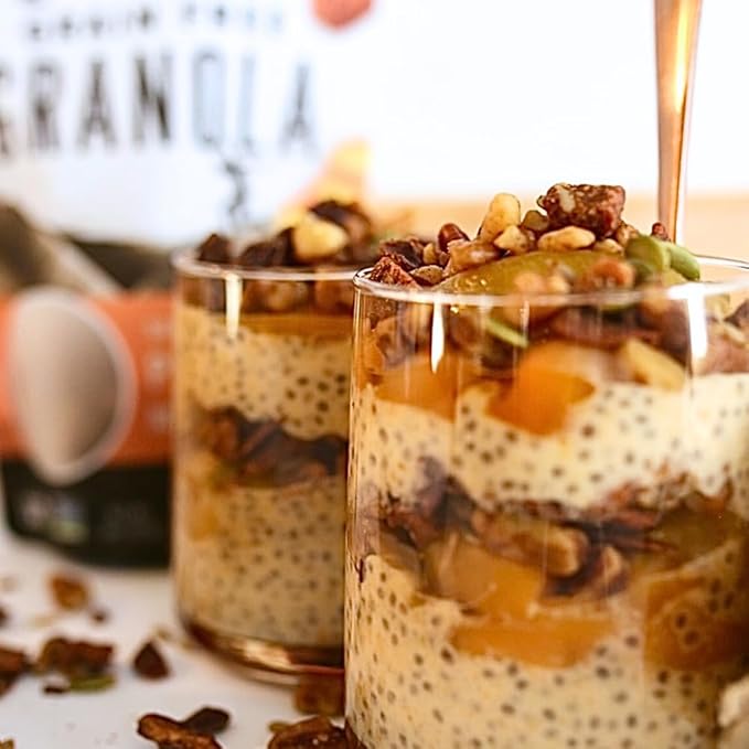 Wildway Keto Granola | Peach Pecan | Grain-Free, Certified Gluten-Free Cereal | Vegan, Low Carb | No Sugar Added | Paleo-Friendly | Non-GMO Fruit & Nut Clusters | Nutrient-Rich Snack | 8 oz, 6 Pack