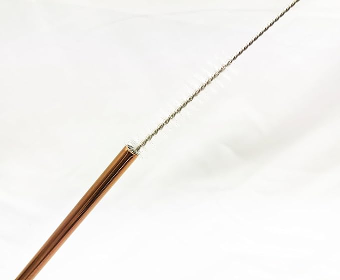 10 Pcs Stainless Steel Straws, Reusable Drinking Straws, Bent Metal Straw Sets with 2 Pcs Cleaning Brushes (Rose Gold, 10.5 Inch)