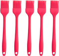 Silicone brush, Oil Brush for BBQ Kitchen Cooking Baking and Grilling (5 PCS,red)