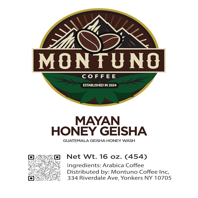 Mayan Honey Geisha Coffee, Single Origin Guatemala, High Altitude 4000ft, Wine-Like Profile (Whole bean), 1 Lb