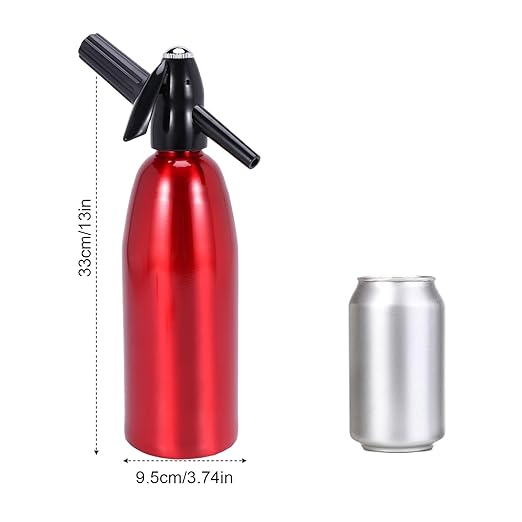 AstraLoom Soda Siphon,1L Portable Nostalgic Seltzer Water Maker Kit, Aluminum Sparkling Water Maker for Carbonated Drinks/Juices/Cocktails, Use 8 gram CO2 Cartridges (Not Included) (Red)