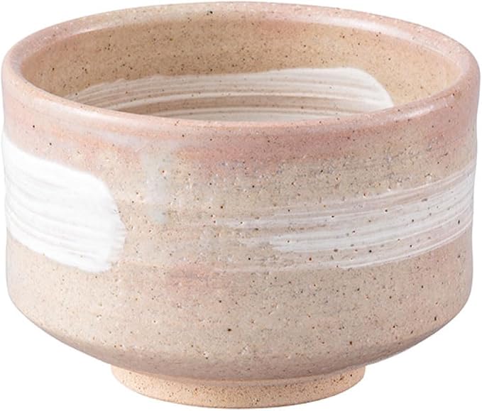 Japanese Traditional Handcrafted Mino Matcha Chawan Tea Bowl Cup Ceremony Tableware Pottery (Kohiki Ipponbiki)