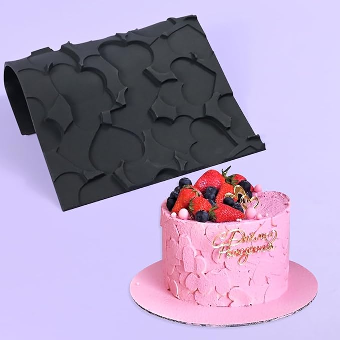 mostsom Silicone Lace Mold for Sugarcraft, Chocolate, Fondant, Resin, Soap & Clay Decorating Love Heart Pattern Molds for Cake, Cupcake & Dessert Modeling (B_ Love Heart)