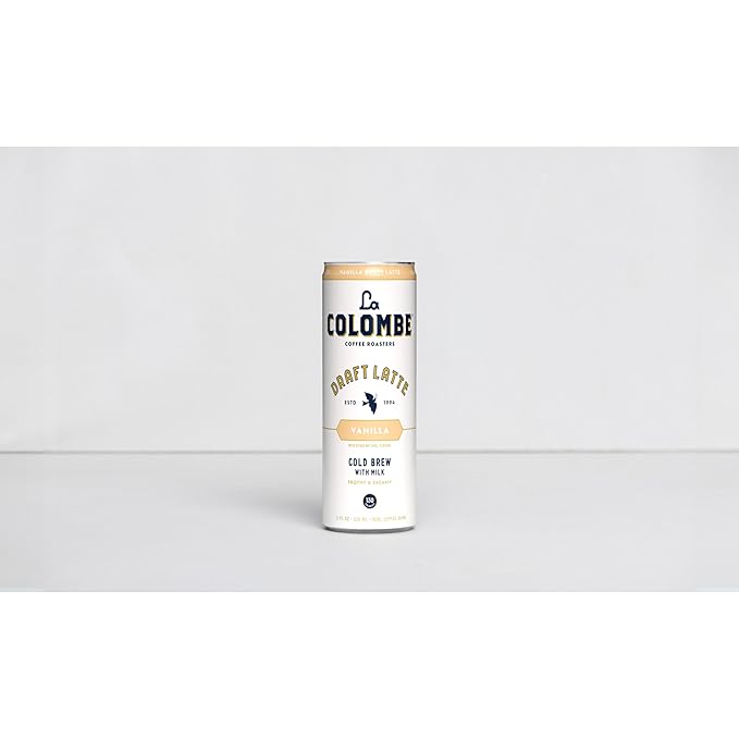 La Colombe Coffee, Vanilla Draft Latte, 11 fl oz Cans (Pack of 12), Coffeehouse Quality Cold Brew, Specialty Grade Coffee Beans, Ready-to-Drink On-the-Go