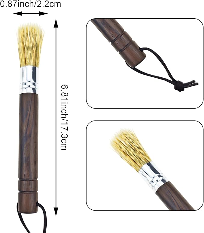 2 PACK Coffee Grinder Cleaning Brush, Espresso Maker/Machine Cleaner Tool for Camping Home Kitchen Barista, Leather Hanging