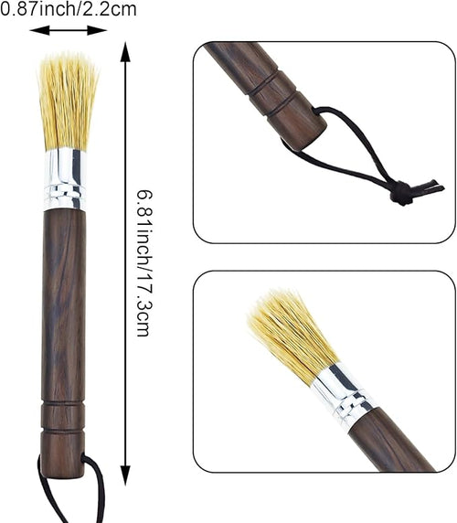 2 PACK Coffee Grinder Cleaning Brush, Espresso Maker/Machine Cleaner Tool for Camping Home Kitchen Barista, Leather Hanging