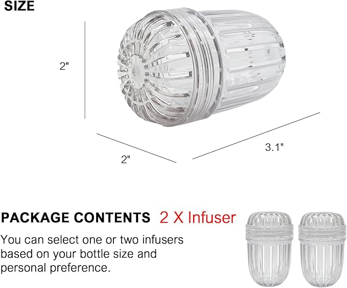2PCS Fruit Infuser,Tea infuser for Wide Mouth Bottles.,Compatible with Stanley,Hydro Flask, Iron Flask, Takeya, ThermoFlask and similar