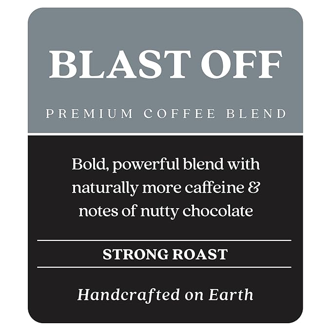 Copper Moon Ground Coffee, High Caffeine Blast Off Blend, Strong Roast, 3 Bags (12 oz. Each)