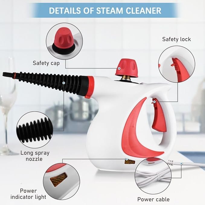 Laytic Steammaster Pro, Laytic Handheld Steam Cleaner, 10 In 1 Handheld Pressure Multi Purpose Cleaner Home Use (Gray)